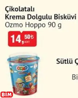 OZMO HOPPO  ÇİKOLATALI KREMA DOLGULU BİSKÜVİ